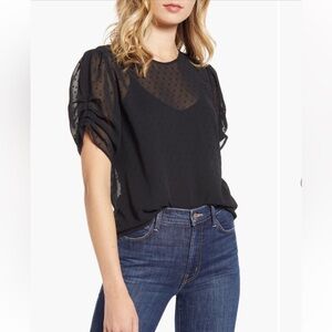 Chelsea28 Swiss Dot Sheer Blouse